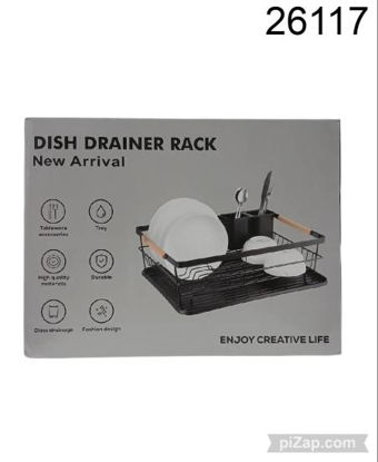 Imagen de SECAPLATOS METALICO C/MADERA Y BANDEJA EN CAJA 3.26